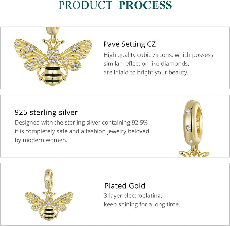 VOROCO Store Charm 925 Sterling Silver Bracelet Necklace Pendant Bead Charms Jewelry Gift for Women Mother Daughter Grandma Family Friends - Image 5